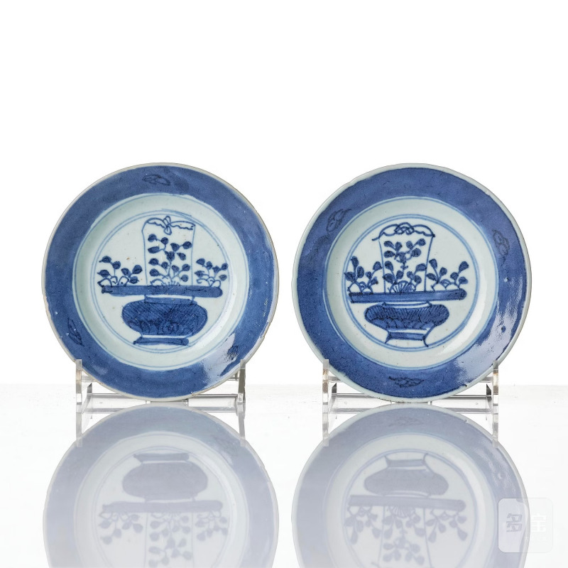A group of 10 blue and white small dishes, - 图8